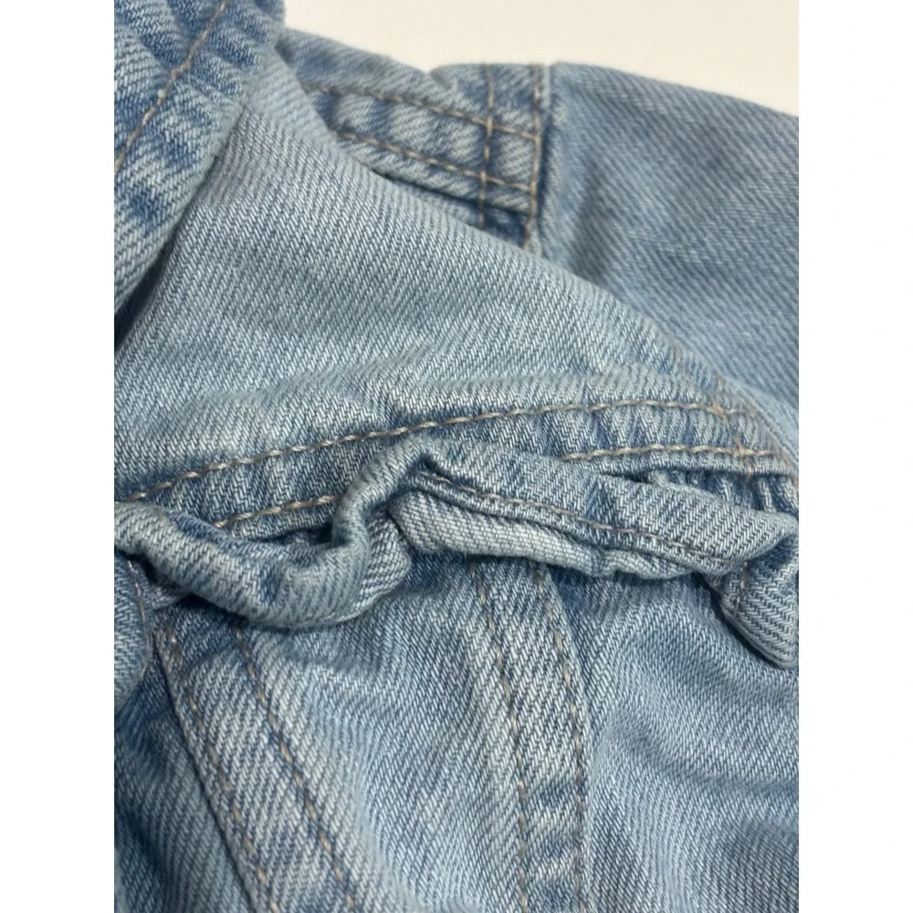 The Childrens Place Denim Jacket Kids 4T Light Wash Ruffle Heart Button Trim